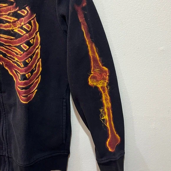 Tony Hawk  Skeleton Hoodie - Black and Orange Size Medium - Picture 5 of 11